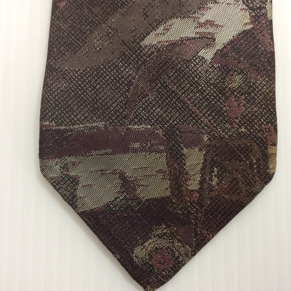 Salem Town Vintage MENS TIE NECKTIE 3.25 in Purple Gray Black Girl in the Shadow